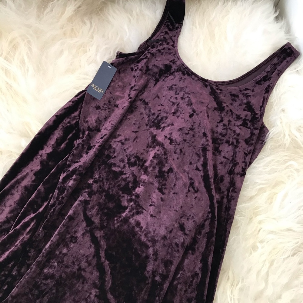 Rachel Roy Kelsie Asymmetrical Hem Velvet Dress - Picture 3 of 8